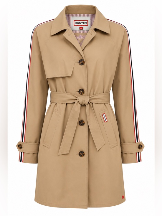 Hunter Jackets & Blazers - Hunter Sophia British Tan Belted Trench Coat NWT Large